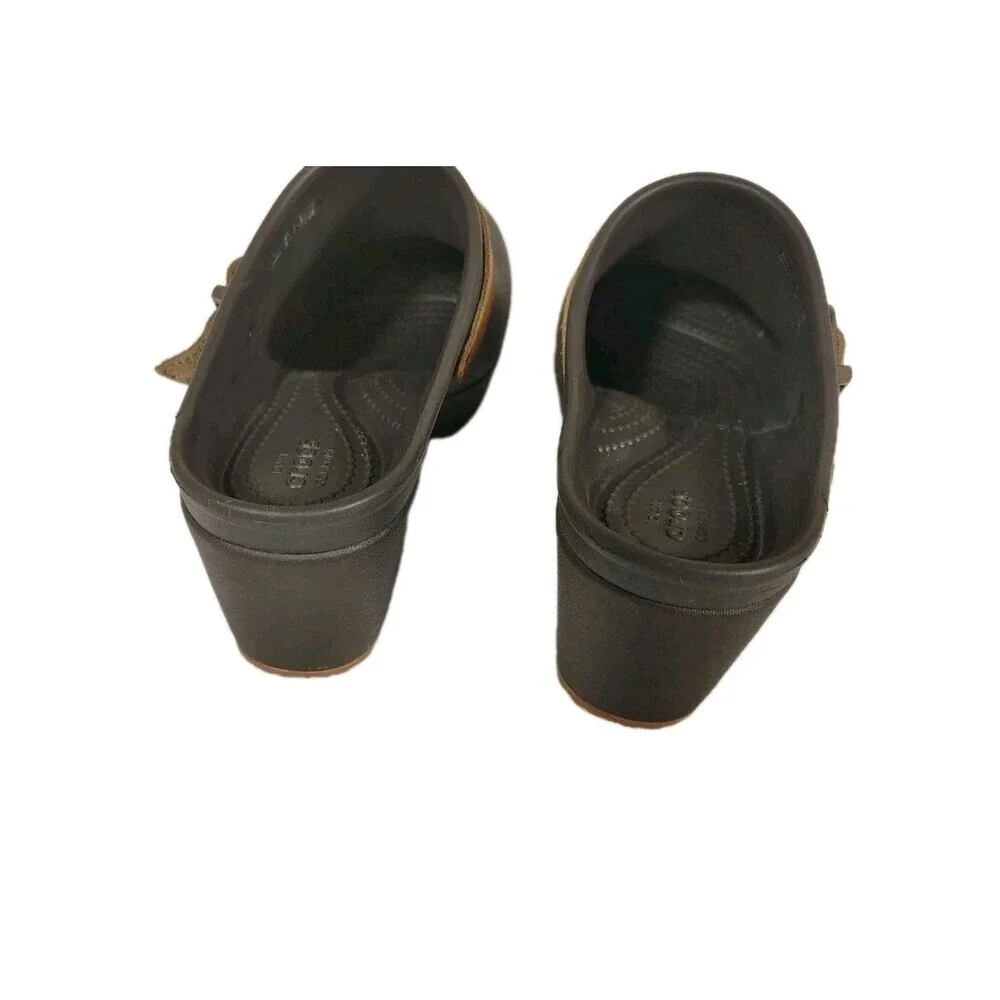 Crocs Womens Cottagecore Granola Platform Clog Mules Size 8 Brown Chunky Strap - Picture 4 of 9